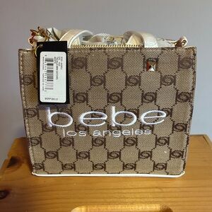 Bebe Beige and White Mini Bag NWT
